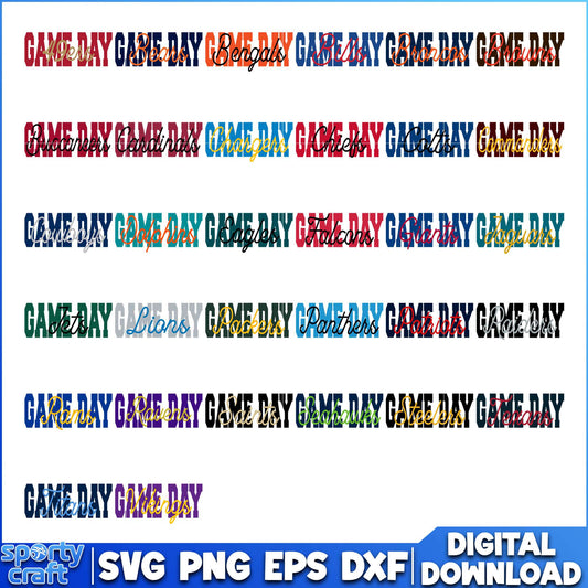 Game Day NFL Football Bundle SVG, NFL Teams SVG