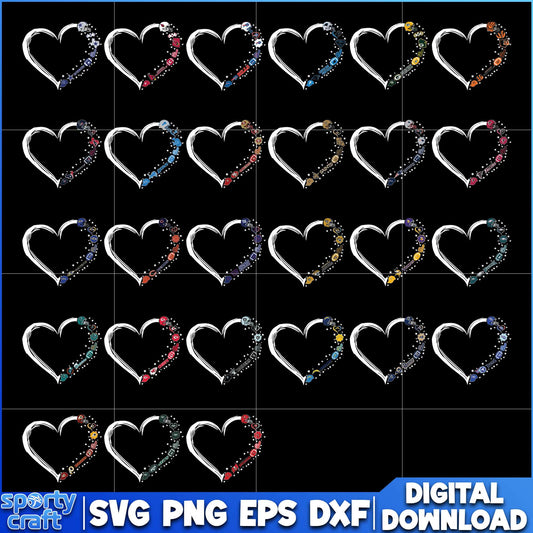 Heart Logos NFL Teams Bundle SVG, NFL Football SVG