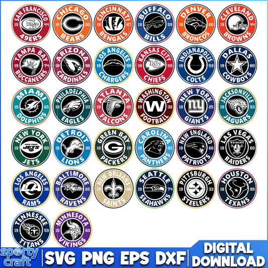 STARBUCKS INSPIRED Logos NFL Bundle SVG, NFL Teams SVG, SUPER BOWL SVG
