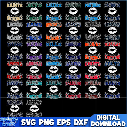 Kiss Logos Team NFL Football Bundle SVG, NFL Teams SVG, super bowl svg