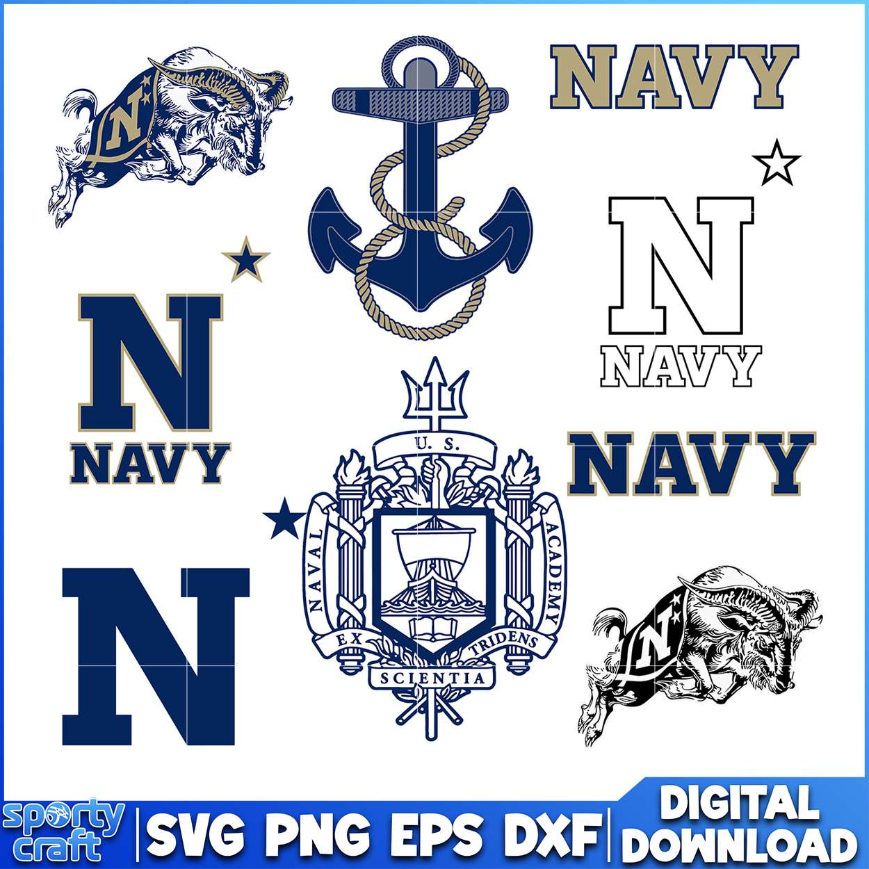 Navy SVG Bundle Logos, ncaa rankings svg, ncaa games svg