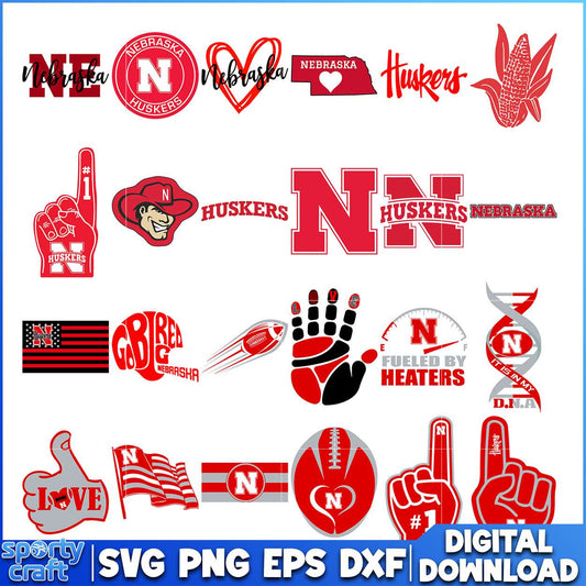 Nebraska Huskers SVG Bundle, ncaa rankings svg, ncaa games svg