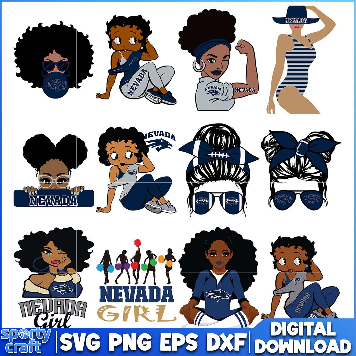Nevada Girl SVG Bundle, ncaa rankings svg, ncaa games svg