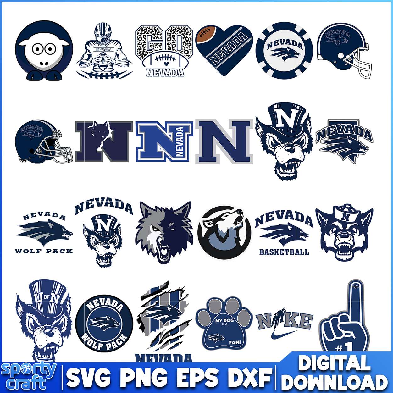 Nevada Sports Team SVG Bundle, ncaa rankings svg, ncaa games svg