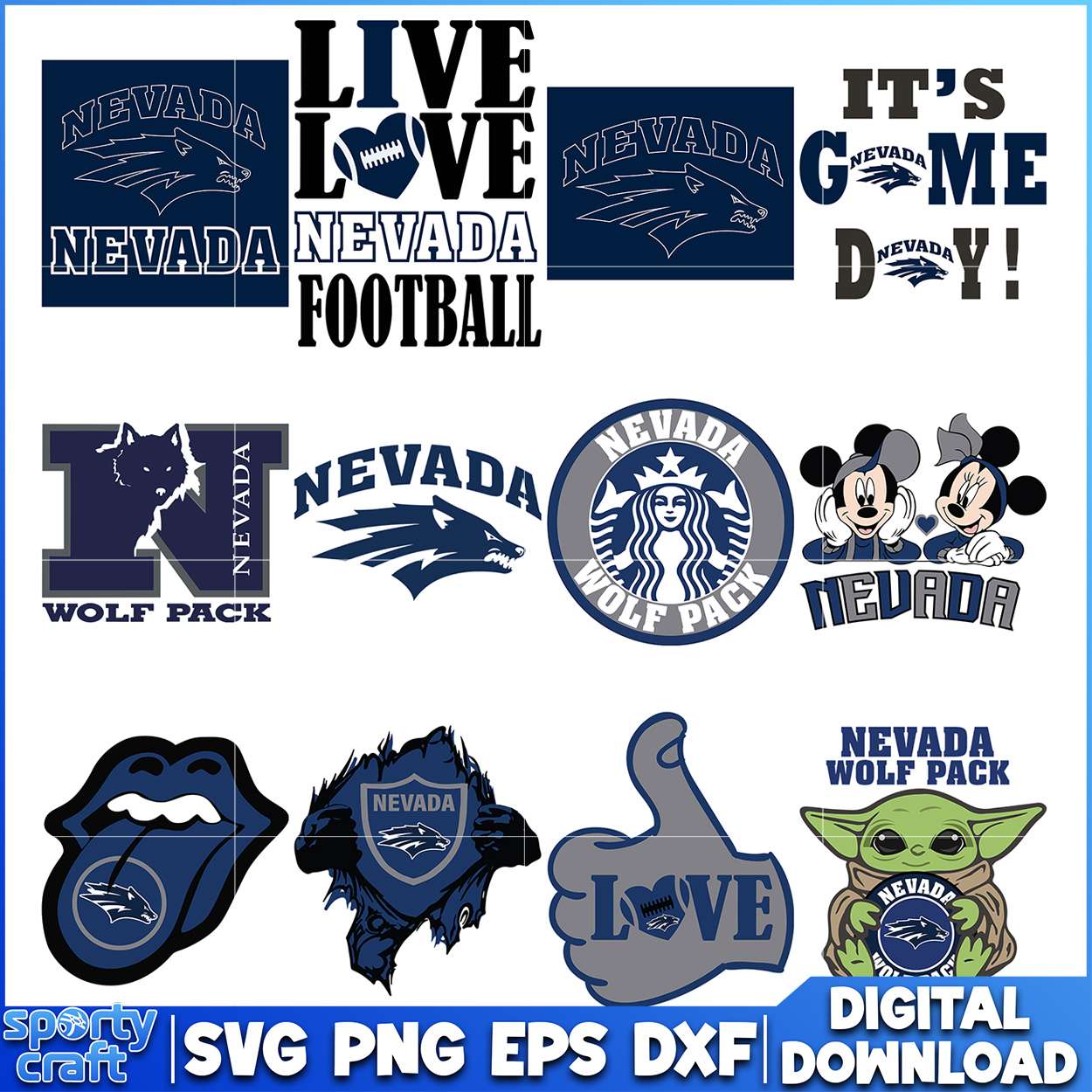 Nevada Wolf Pack SVG Bundle, ncaa tournament svg, ncaa scores svg