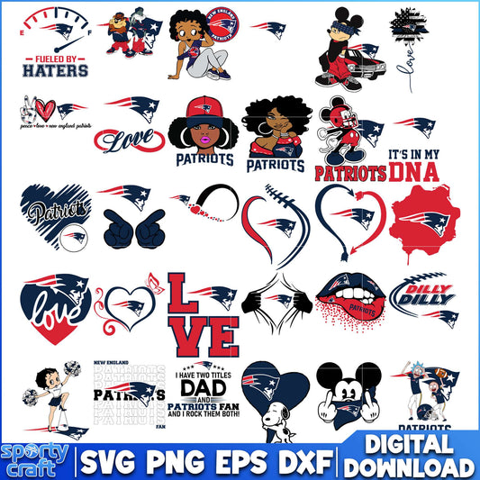 New England Patriots Bundle, Patriots SVG