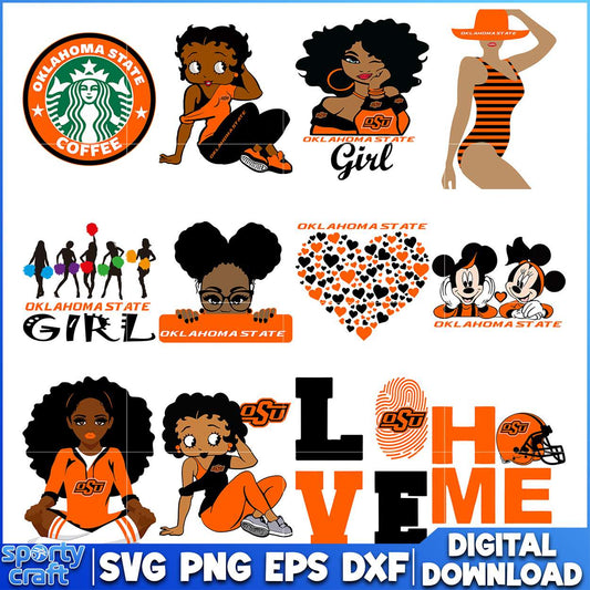 Oklahoma State SVG Bundle Girl Power Design, ncaa tournament svg, ncaa scores svg