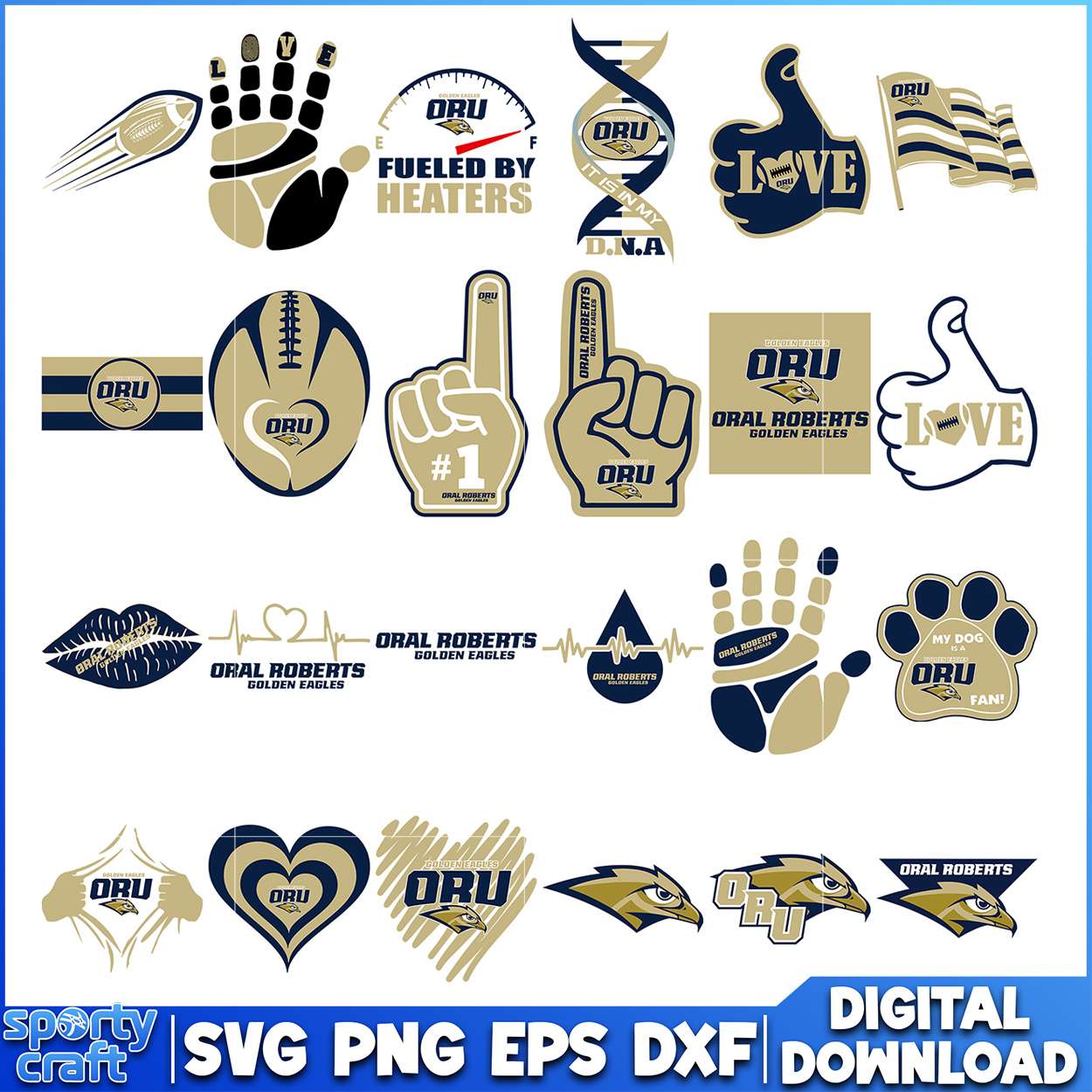 Oral Roberts University SVG Bundle, ncaa playoff svg, ncaa team svg