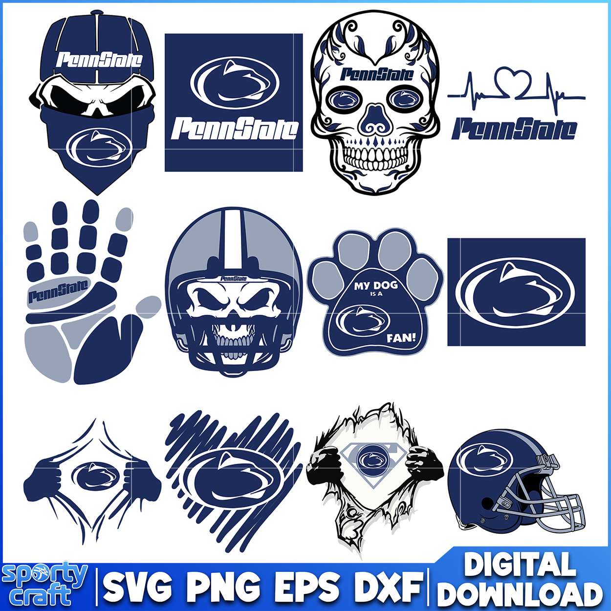 Penn State SVG Bundle, ncaa playoff svg, ncaa team svg