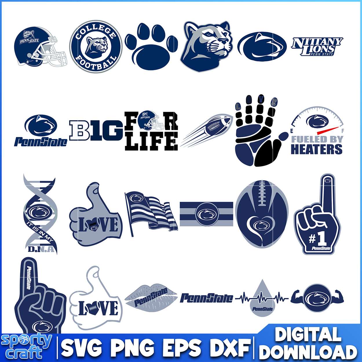 Penn State SVG Bundle Logo, ncaa playoff svg, ncaa team svg