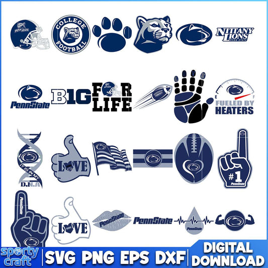 Penn State SVG Bundle Logo, ncaa playoff svg, ncaa team svg