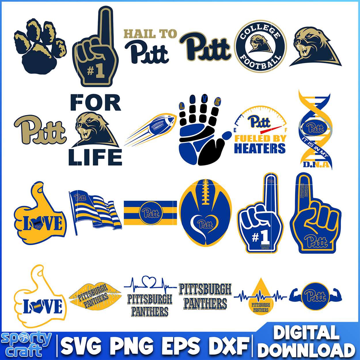 Pitt Panthers SVG Bundle, ncaa playoff svg, ncaa team svg