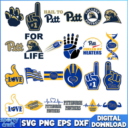 Pitt Panthers SVG Bundle, ncaa playoff svg, ncaa team svg