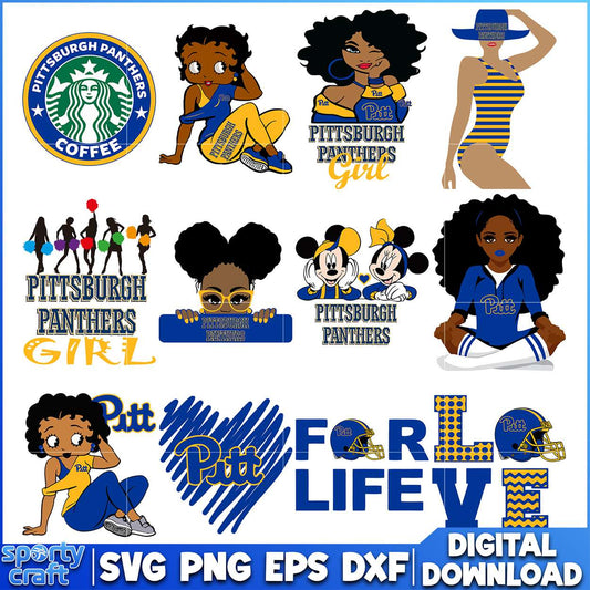 Pittsburgh Panthers SVG Bundle Girl Power Designs, ncaa playoff svg, ncaa team svg