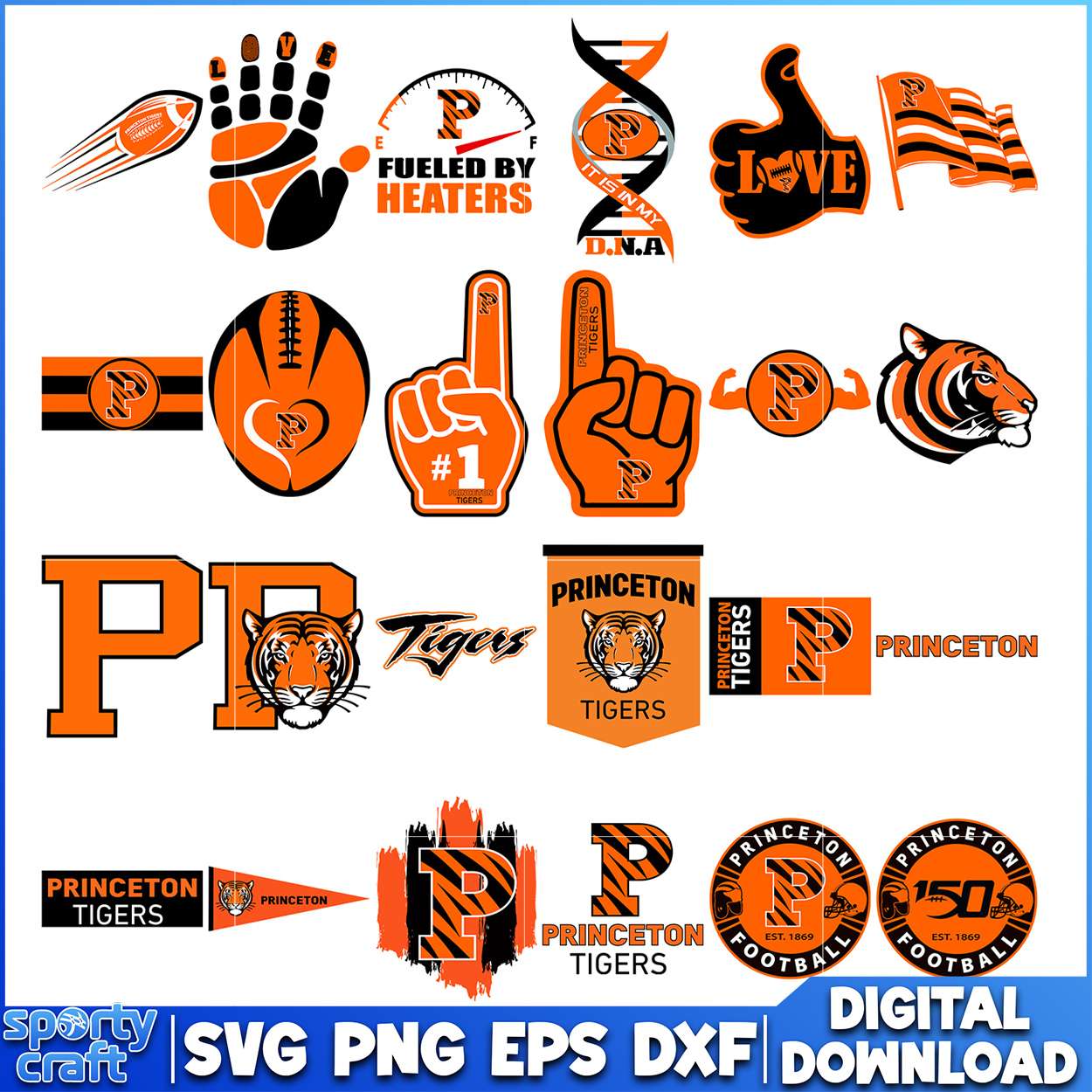 Princeton Tigers SVG Bundle, ncaa playoff svg, ncaa team svg
