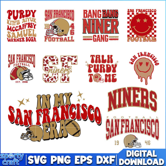 San Francisco 49ers Bundle svg, 49ers svg, nfl scores svg