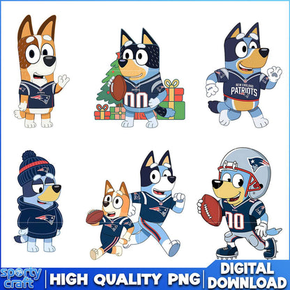 Bluey Patriots PNG Bundle, New England Patriots PNG, super bowl png