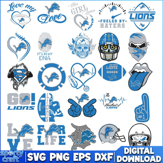 Detroit Lions Bundle SVG, Lions SVG, nfl svg
