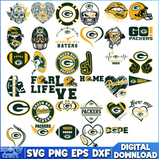 Green Bay Packers Design Bundle SVG, Packers SVG