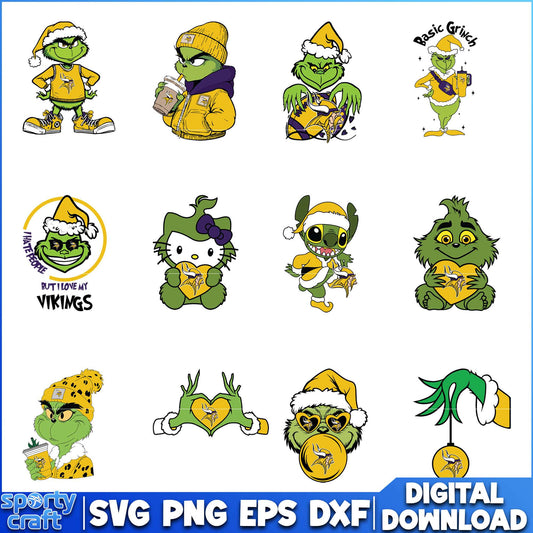 Grinch Vikings SVG Bundle