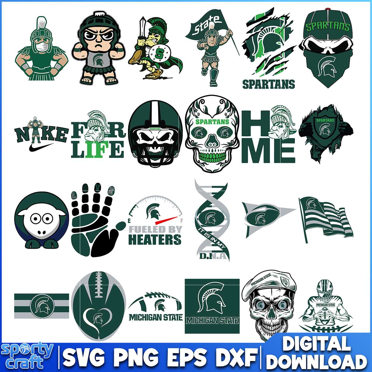 Michigan State Spartans SVG Bundle, ncaa final svg, ncaa seasons svg