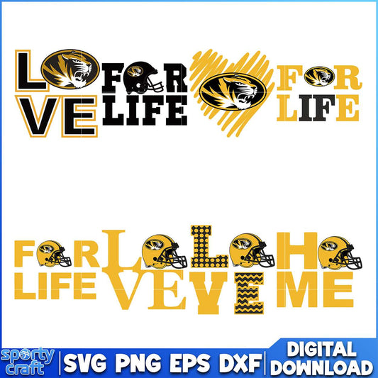 Mizzou SVG Bundle Love For Life Design, ncaa final svg, ncaa seasons svg
