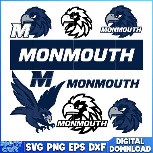 Monmouth Hawks SVG Bundle, ncaa final svg, ncaa seasons svg