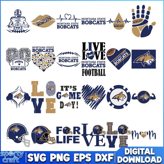 Montana State Bobcats SVG Bundle Designs, ncaa rankings svg, ncaa games svg