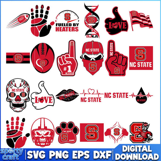 NC State SVG Bundle, ncaa rankings svg, ncaa games svg