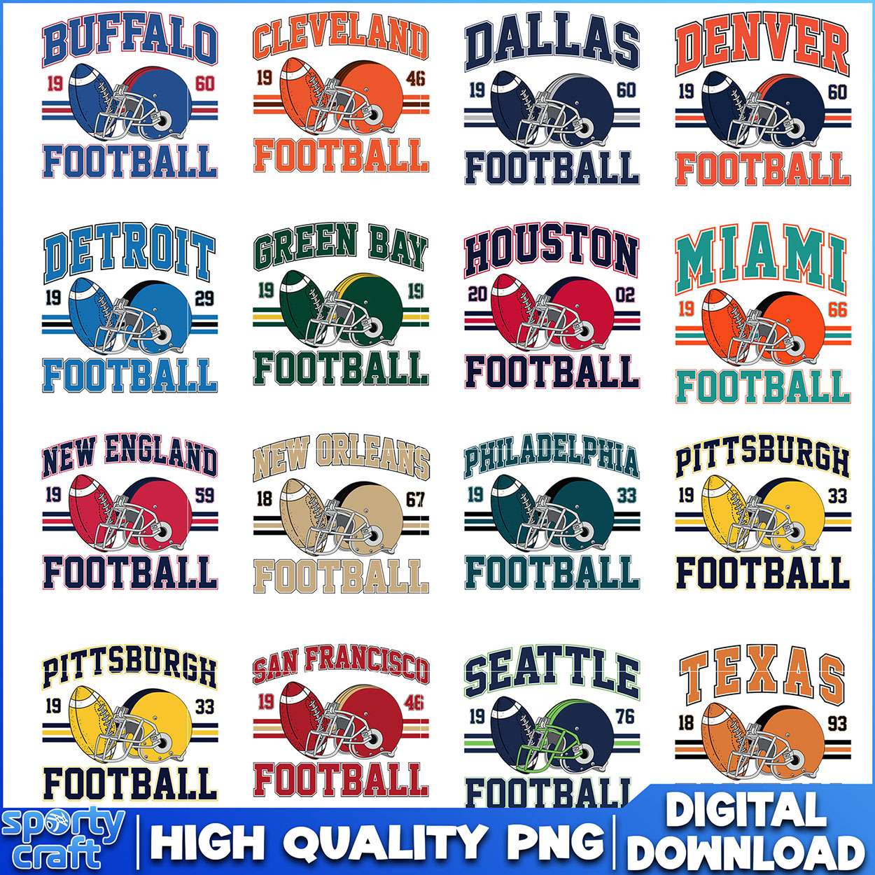 Football Teams NFL Bundle PNG, NFL Team Logos PNG, nfl teams png