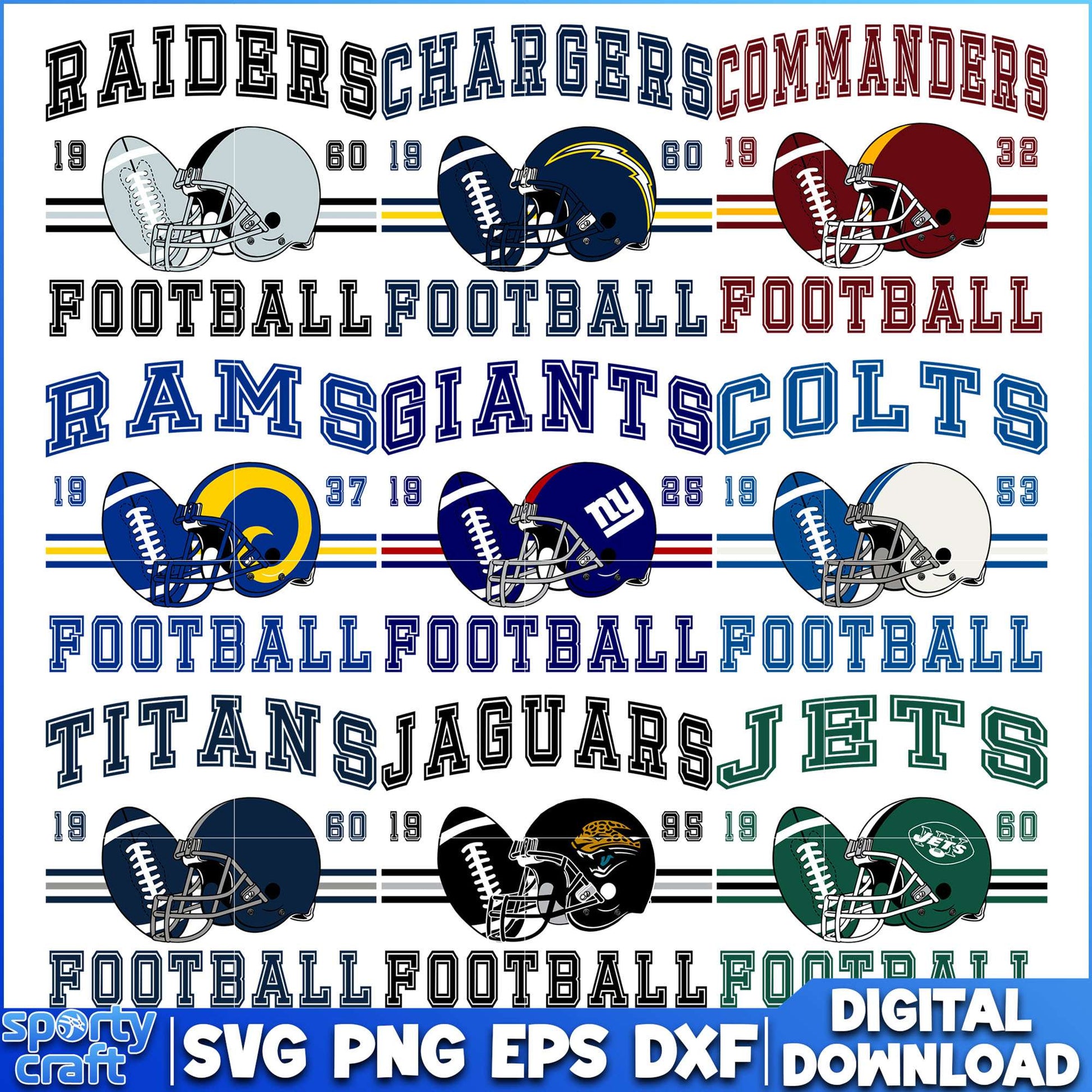 American Football Helmet Logo NFL SVG, NFL Teams SVG