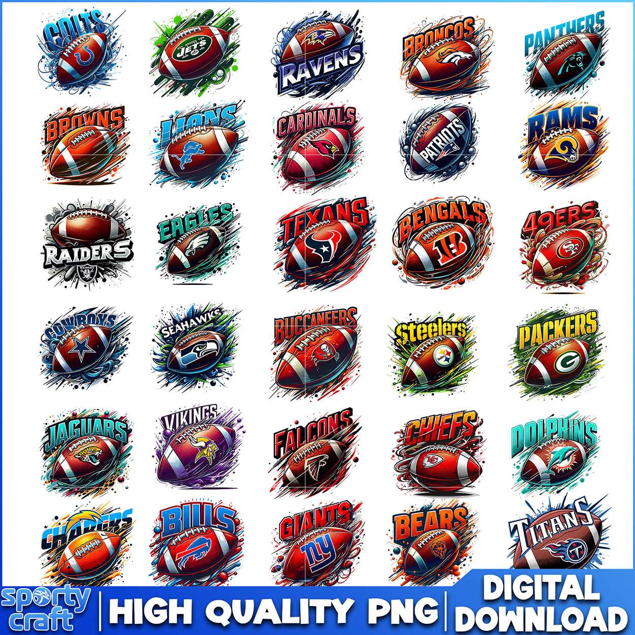 Rugby Logo Football NFL Bundle PNG, NFL Teams PNG, nfl teams png