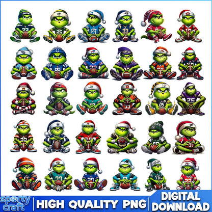 Grinch Boy NFL Football Bundle PNG, NFL Teams PNG, nfl season png