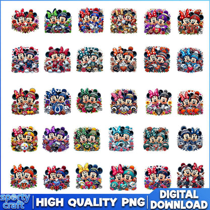 Mickey Minnie NFL Teams Bundle PNG, NFL Football PNG, nfl teams png