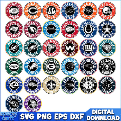 STARBUCKS INSPIRED Logos NFL Bundle SVG, NFL Teams SVG, SUPER BOWL SVG