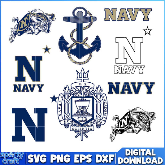 Navy SVG Bundle Logos, ncaa rankings svg, ncaa games svg