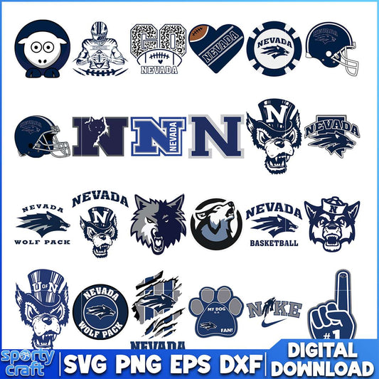 Nevada Sports Team SVG Bundle, ncaa rankings svg, ncaa games svg