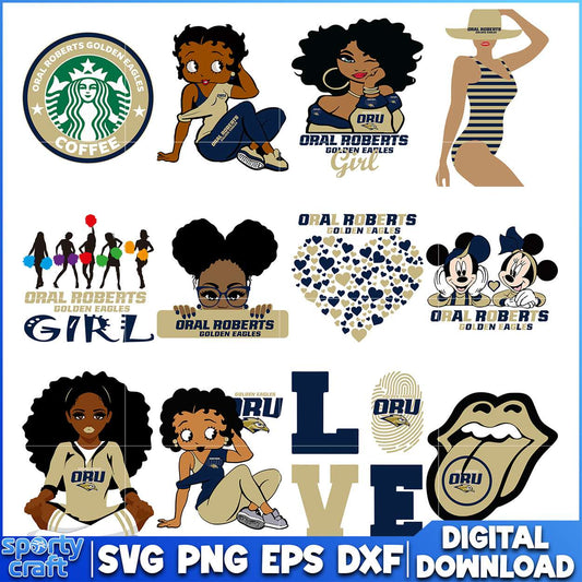 Oral Roberts Golden Eagles SVG Bundle, ncaa playoff svg, ncaa team svg