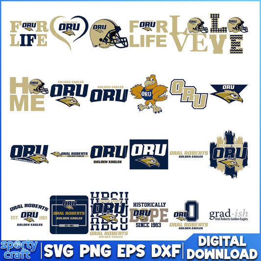Oral Roberts University SVG Bundle, ncaa playoff svg, ncaa team svg