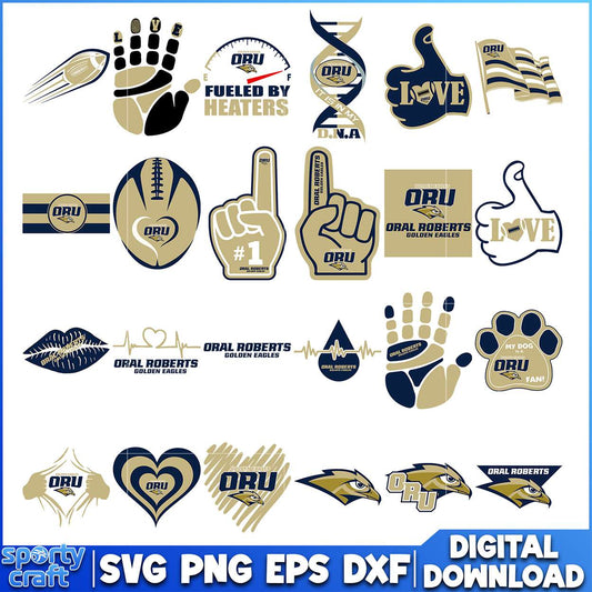 Oral Roberts University SVG Bundle, ncaa playoff svg, ncaa team svg
