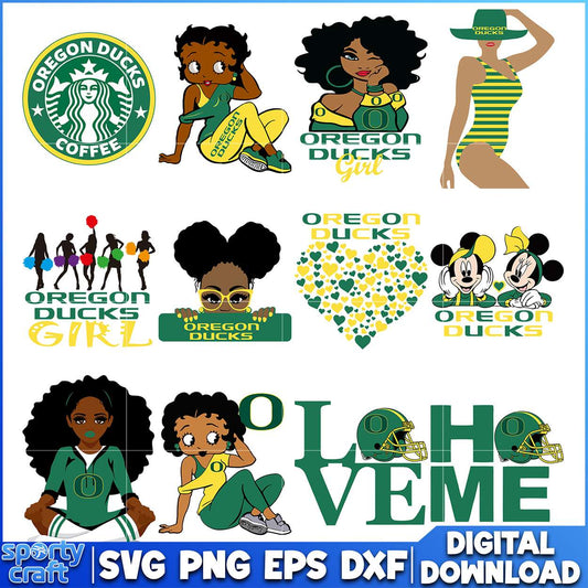 Oregon Ducks SVG Bundle Girl Power Design, ncaa playoff svg, ncaa team svg