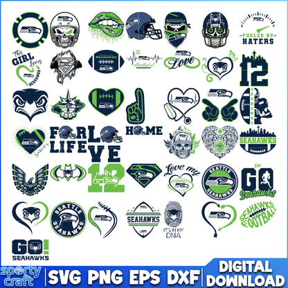 Seattle Seahawks Bundle svg, Seahawks svg, nfl season svg